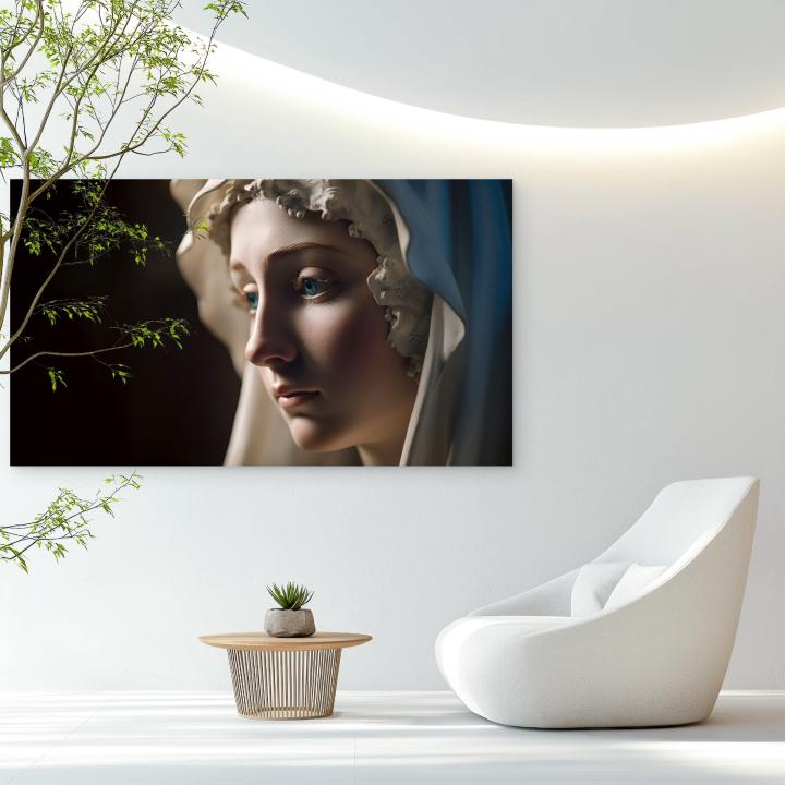 Virgin Mary Glass Wall Art, Blessed Mother Portrait, Tempered Glass Printing, Catholic Home Decor