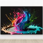 Tempered Glass Wall Art: Abstract Paint Splash, Modern Home Decor