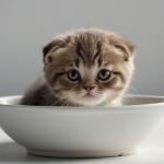 Kitten in Bowl Tempered Glass Wall Art: HD Print, Kitten Portrait