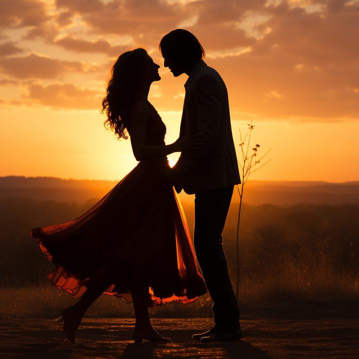 Sunset Couple Silhouette Tempered Glass Wall Art, Romantic Embrace Print, Anniversary Gift, Wedding Gift for Couple