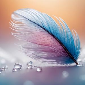 Blue and Pink Feather Tempered Glass Wall Art – Modern Large Glass Print Home Decor