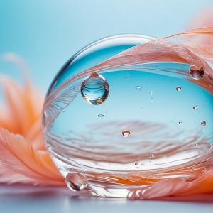 Zen Sphere Tempered Glass Wall Art: Peach Feather Macro Print, Large Size