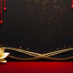 Red and Gold Oriental Lotus Wall Art | Oversize Tempered Glass Panel | Luxury Asian Decor