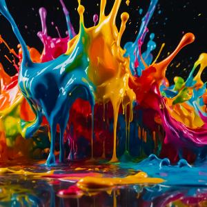 Modern Decor: Dynamic Neon Color Splash Tempered Glass Wall Art - Abstract Fluidity