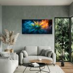 Tempered Glass Wall Art Cannabis Leaf, Fire and Ice Smoke Effect