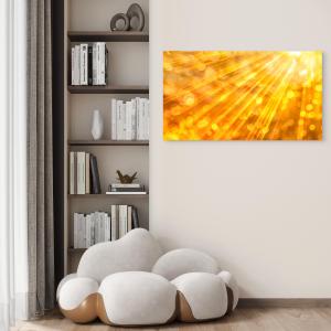 Gold Abstract Tempered Glass Wall Art,Vivid Colors Bedside or Entryway Decor