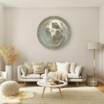 Moon Goddess Embossed Art,Elegant Female Figure Tempered Glass Wall Art,3D Relief Effect Round