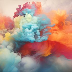 Colorful Abstract Smoke Glass Wall Art,Vibrant Ink Cloud Decor,Tempered Glass